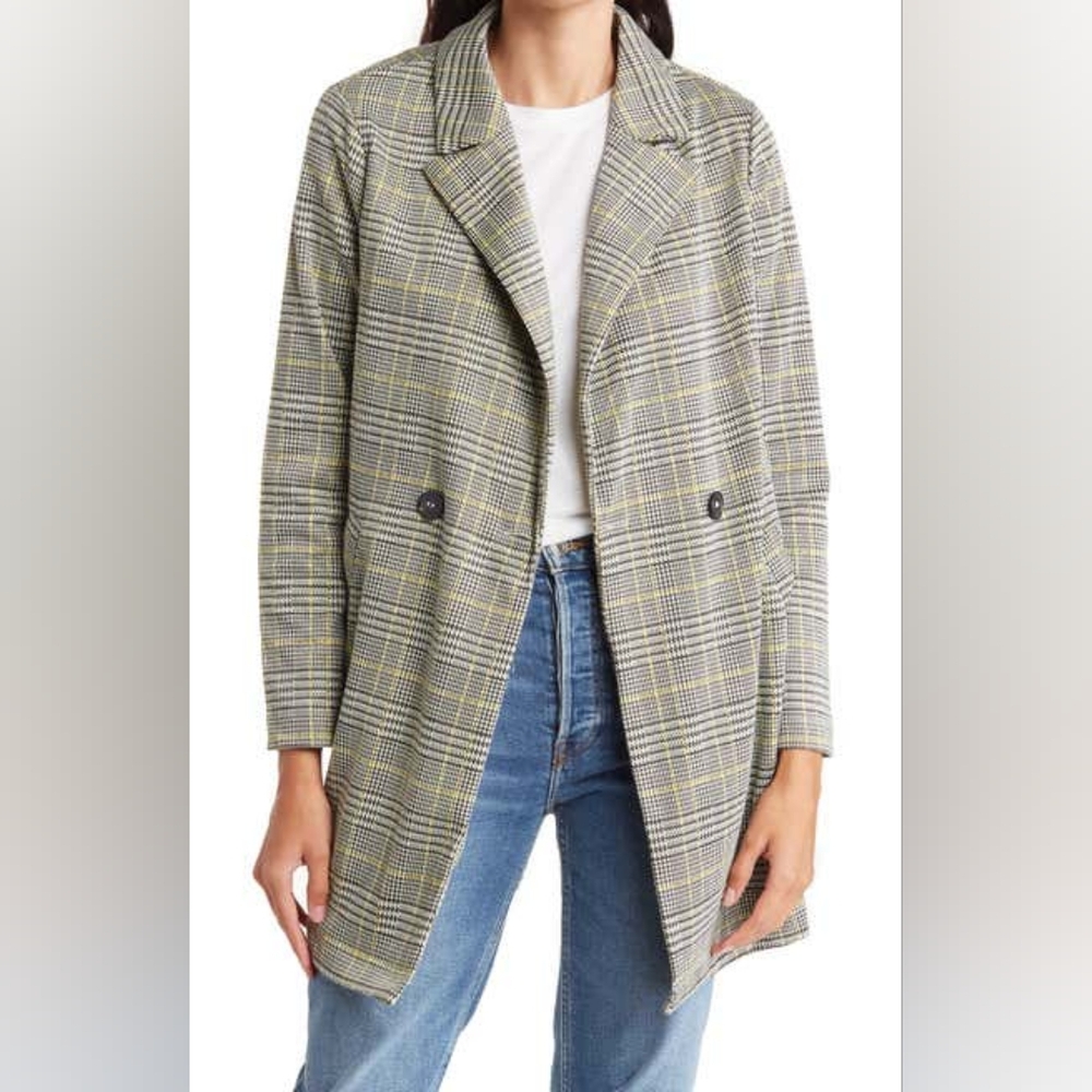 MELLODAY Plaid Notch Lapel Jacket